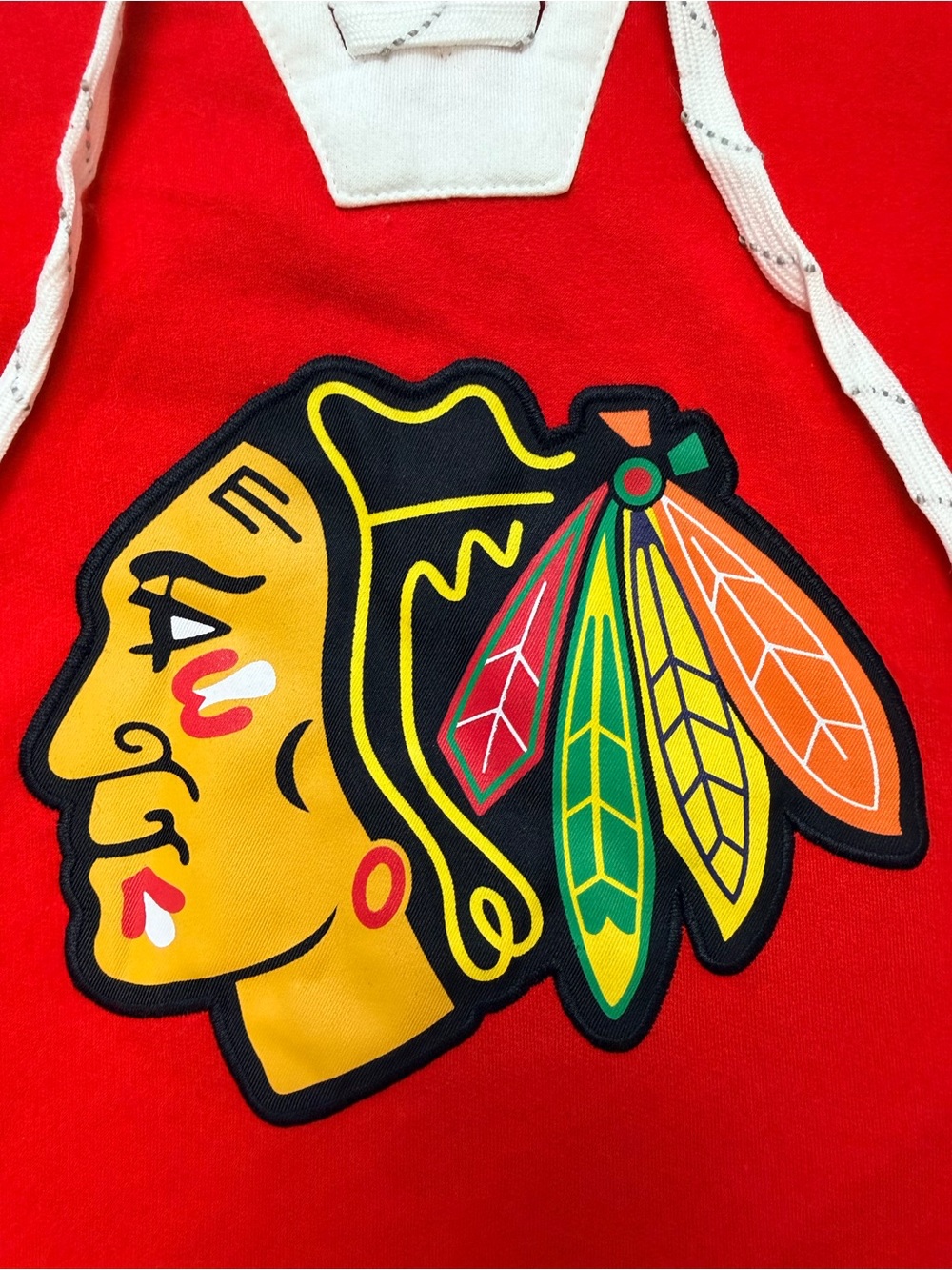 Majestic Red & White Lace-Up Hockey Pullover - Picture 3 of 5